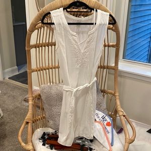 Ella Miss white cotton dress with crochet tie, size S